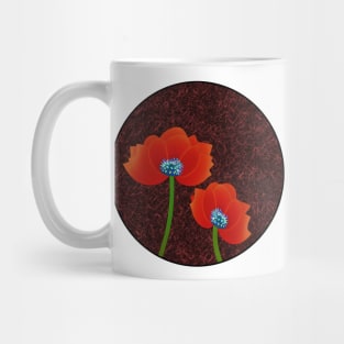 Digital Abstract of Red Poppies Back Version (MD23Mrl004) Mug